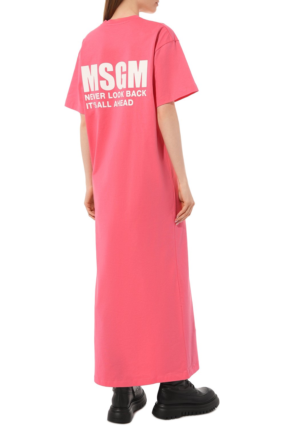Хлопковое платье MSGM фуксия цвета по цене 23600 руб., арт. 3441MDA82 237002, фото 4 Хлопковое платье MSGM, арт. 3441MDA82 237002, фото 4