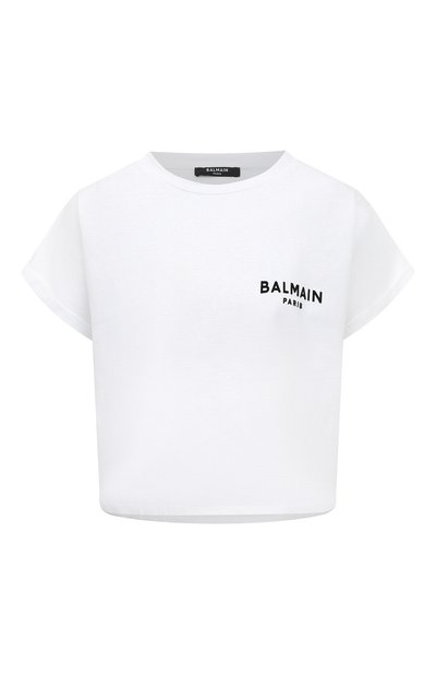 Женская хлопковая футболка BALMAIN, арт. AF1EE005BB01