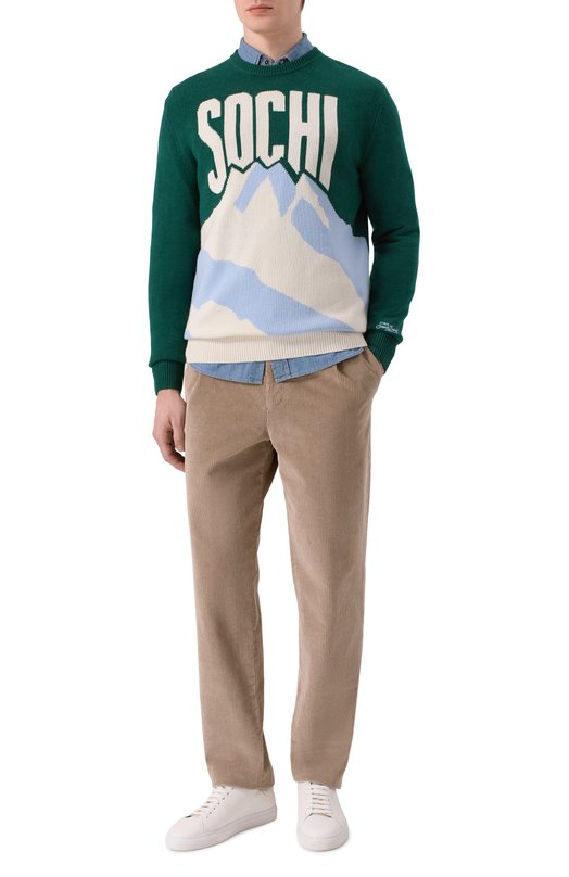 Джемпер из шерсти и вискозы MC2 Saint Barth HER0011-03329I/HER0N C Зелёный  HER0011-03329I/HER0N C Фото 2