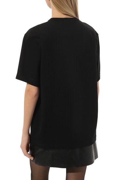 Хлопковая футболка HELMUT LANG черного цвета по цене 17400 руб., арт. L09HM523, фото 4 Хлопковая футболка HELMUT LANG, арт. L09HM523, фото 4