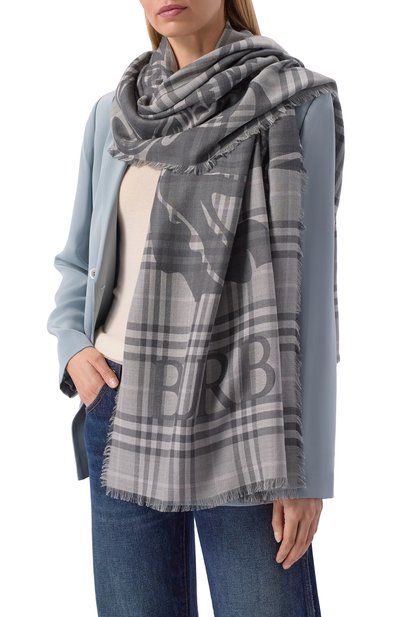 Женский шарф из шерсти и шелка BURBERRY, арт. 8117903