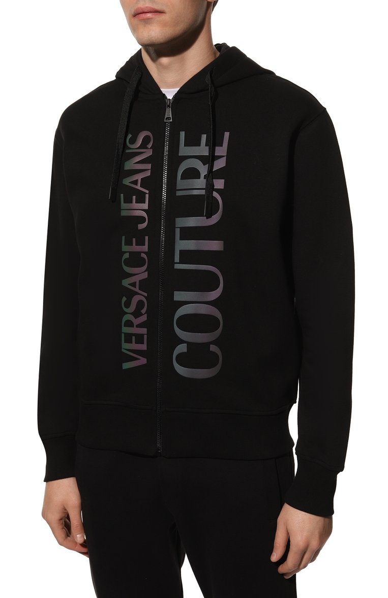 Хлопковая толстовка VERSACE JEANS COUTURE, арт. 73GAIT24-73UP301 R L0G0 PETR0L C0TT0N/CF00T, фото 1