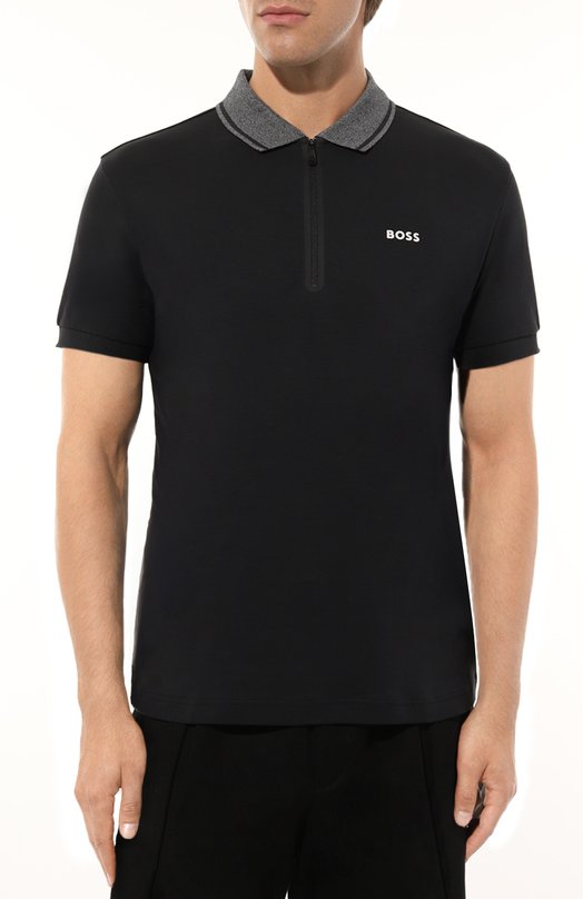 Хлопковое поло BOSS Green Синий, фото 3