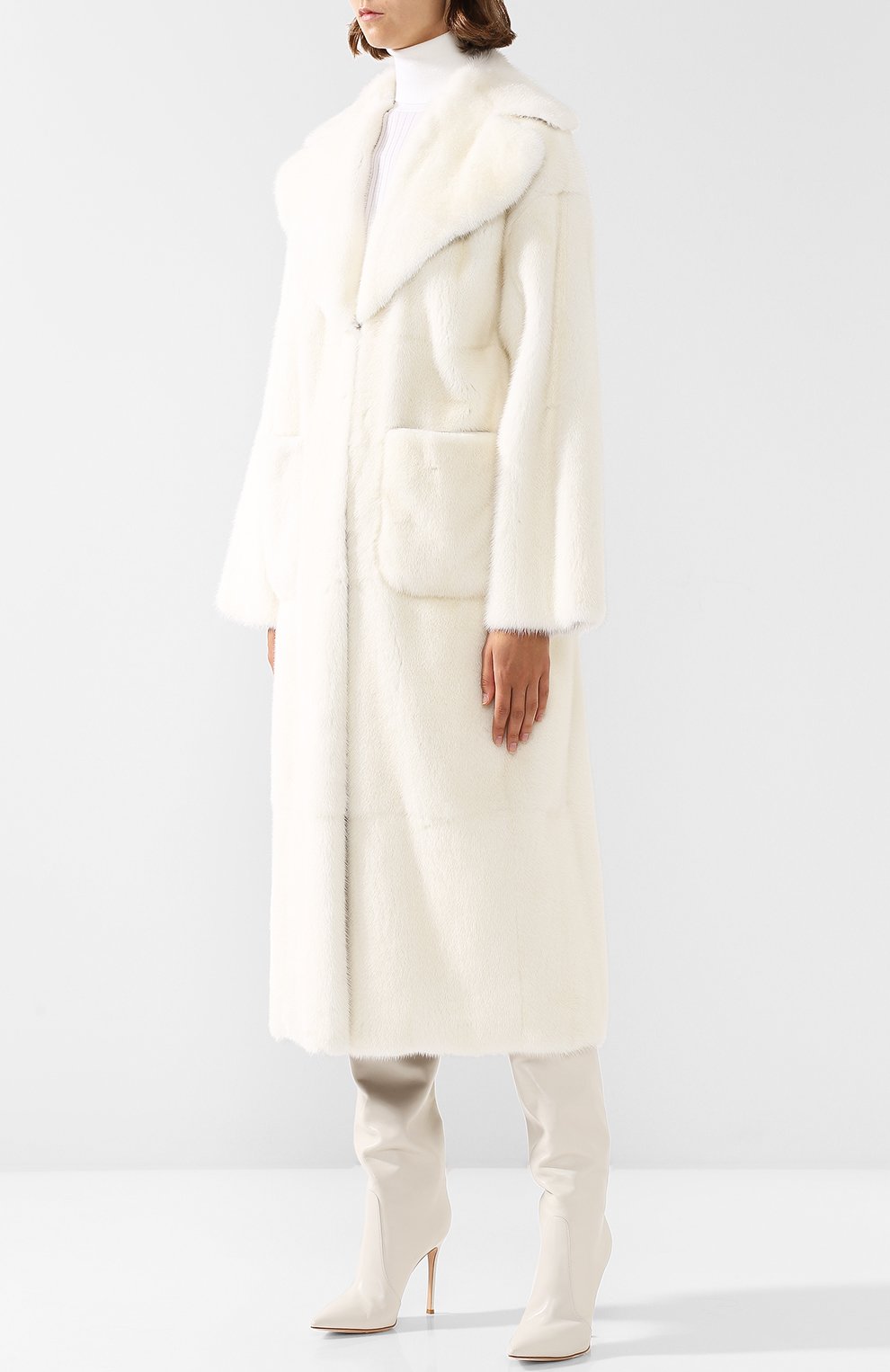 Шуба с накладными карманами и логотипом бренда на спине VALENTINO, арт. QF3FA5851CF, фото 3