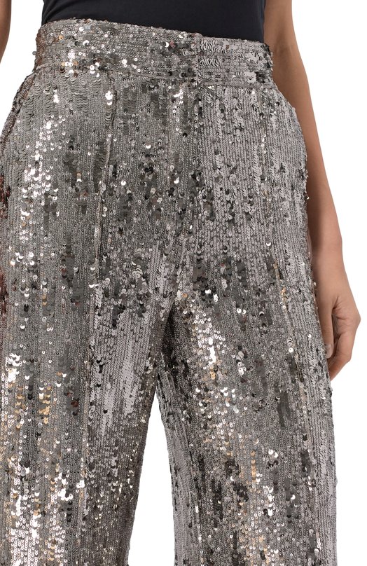 Брюки с отделкой пайетками Elie Saab P0005NP25/PA009 Серебряный  P0005NP25/PA009 Фото 5