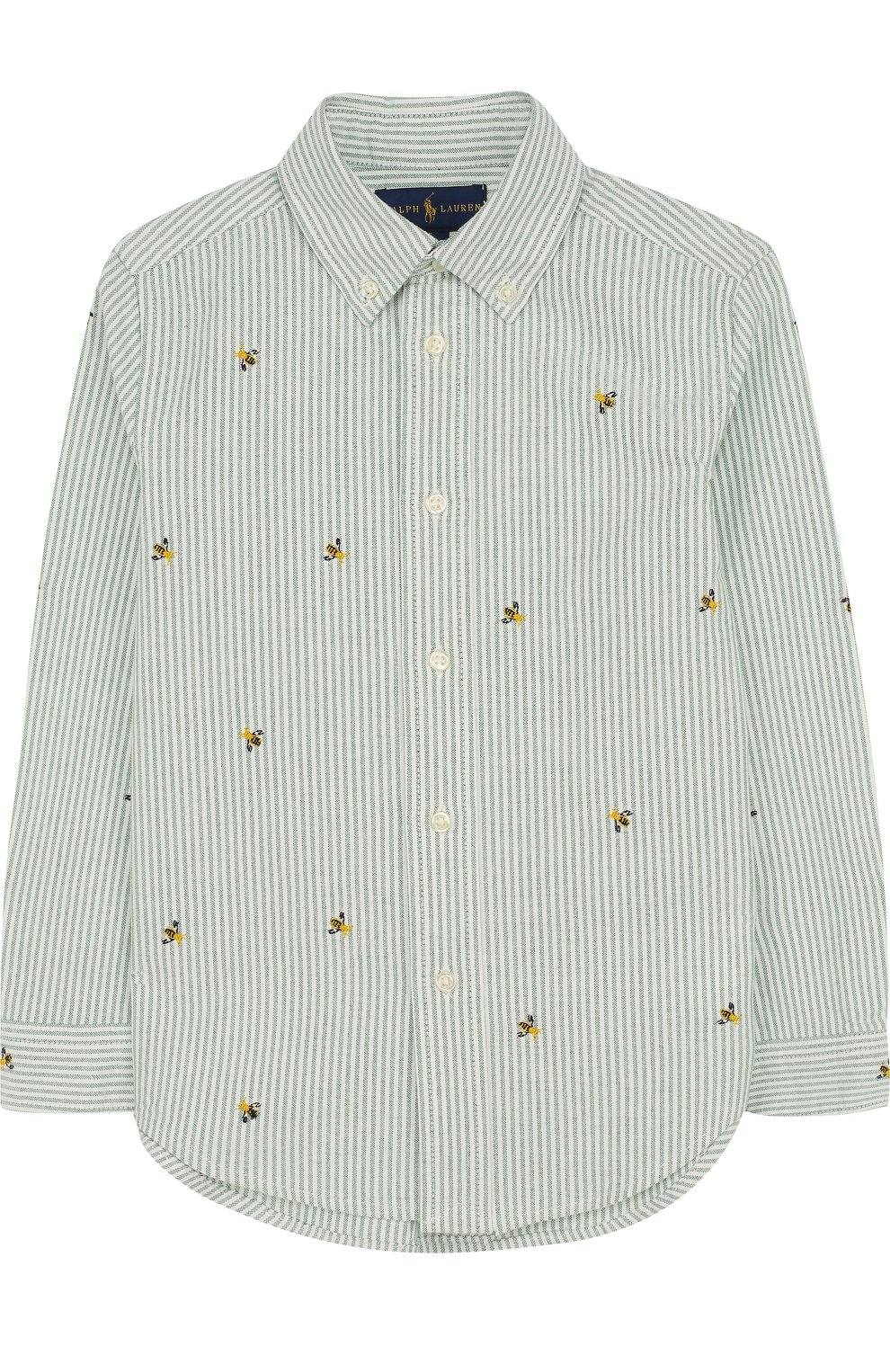 Хлопковая рубашка с воротником button down и вышивкой RALPH LAUREN, арт. 322691591, фото 1