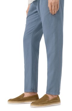 Мужские замшевые лоферы CORNELIANI хаки цвета, арт. 25TM56-2520918 | Фото 3 (Материал внутренний: Натуральная кожа; Нос: Не проставлено; Материал внешний: Натуральная кожа, Замша; Стили: Кэжуэл)
