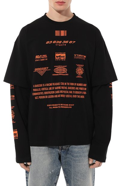 Хлопковый лонгслив VTMNTS, арт. VL18LS100B, фото 3