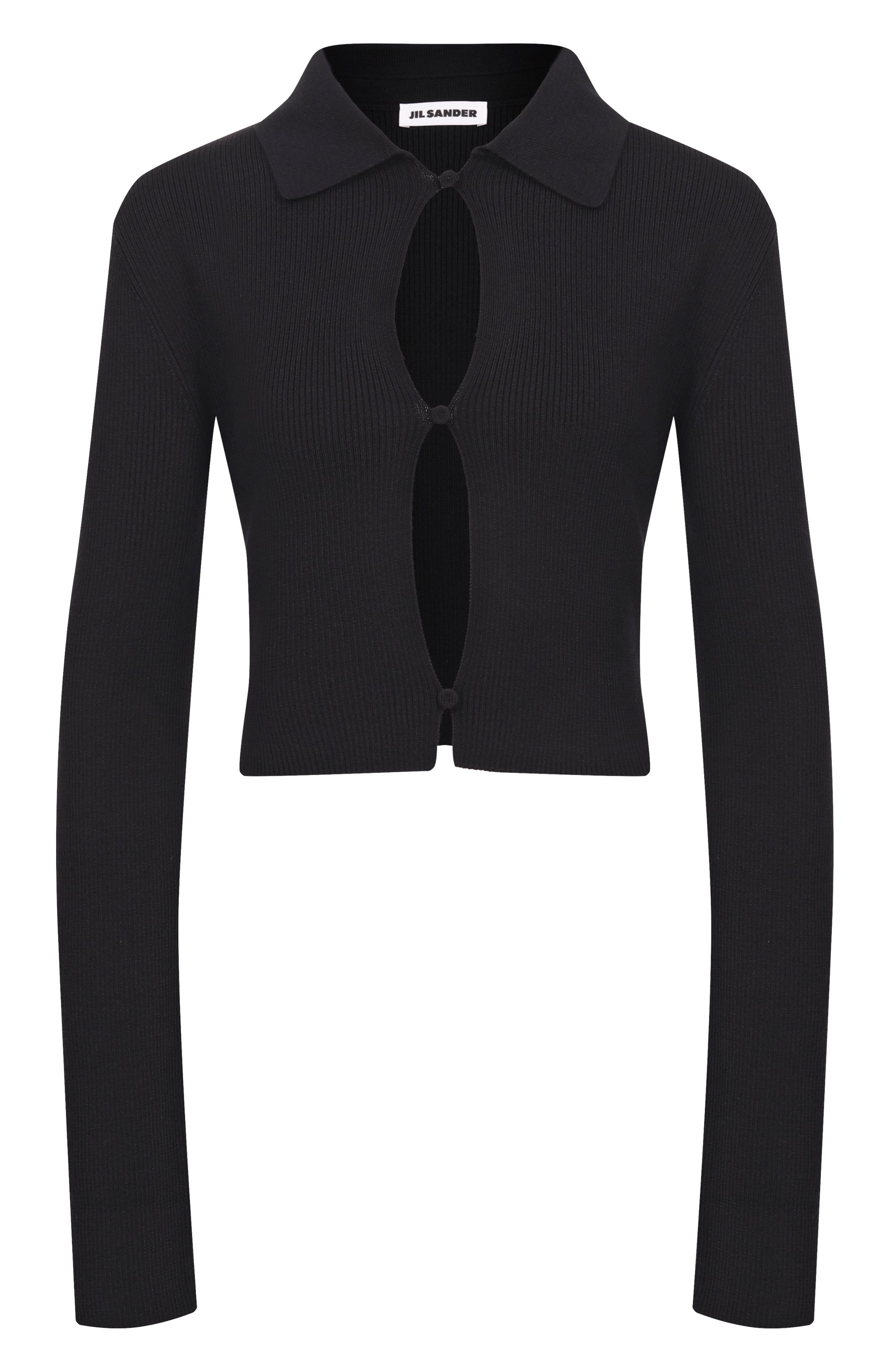 Шерстяной кардиган JIL SANDER черного цвета по цене 212500 руб., арт. J01HP0010/J14831, фото 1 Шерстяной кардиган JIL SANDER, арт. J01HP0010/J14831, фото 1