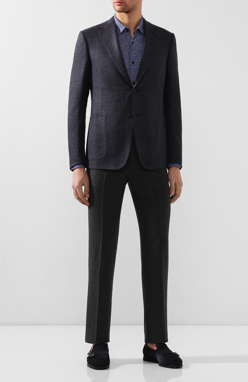 Рубашка BOSS темно-синего цвета по цене 18700 руб., арт. 50422695, фото 2 Рубашка BOSS, арт. 50422695, фото 2