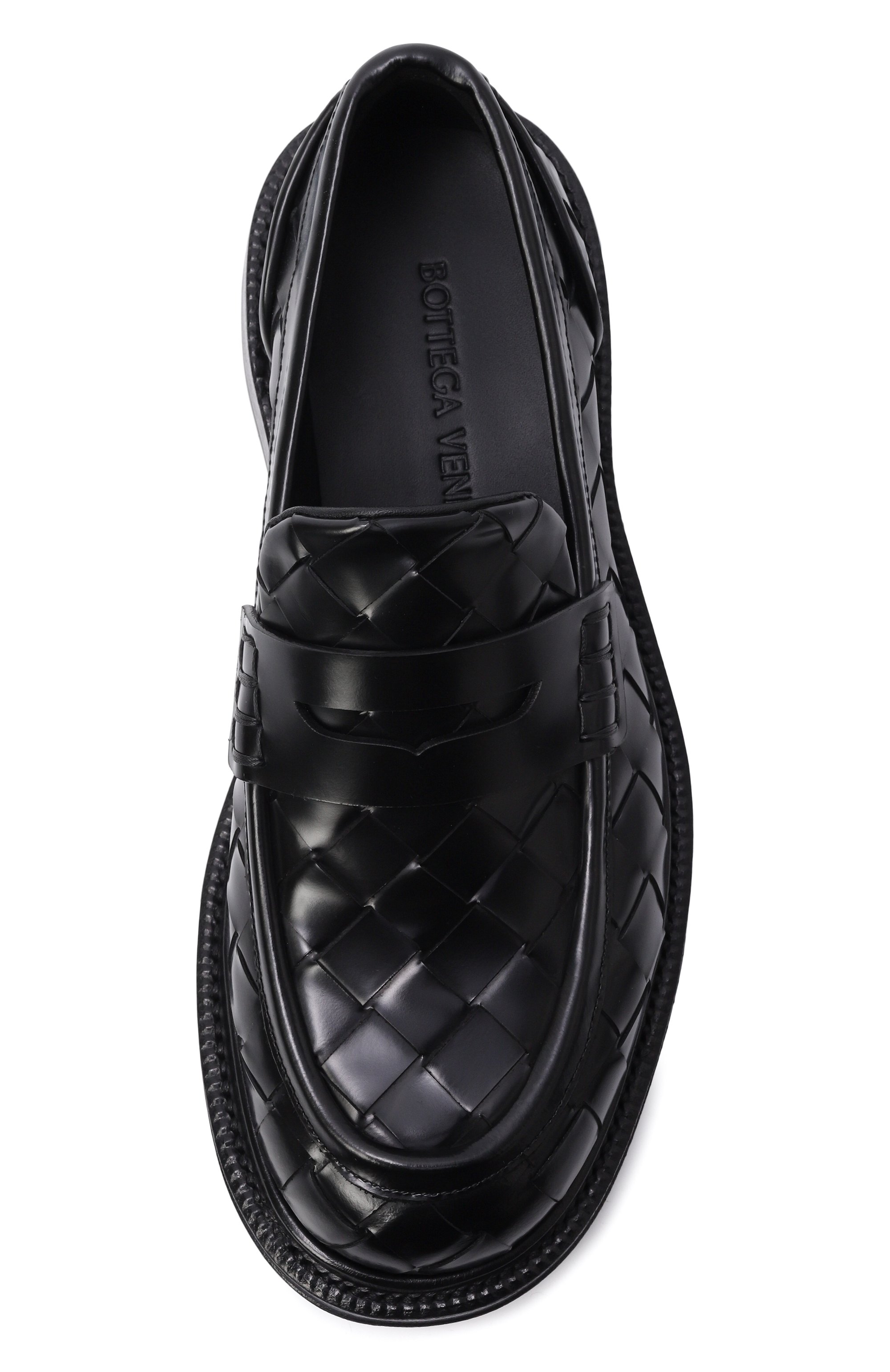 Кожаные пенни-лоферы james BOTTEGA VENETA черного цвета по цене 191500 руб., арт. 855210/VBPB0, фото 6 Кожаные пенни-лоферы james BOTTEGA VENETA, арт. 855210/VBPB0, фото 6