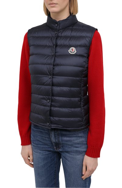 Пуховый жилет MONCLER темно-синего цвета по цене 64400 руб., арт. G1-093-1A102-00-53048, фото 3 Пуховый жилет MONCLER, арт. G1-093-1A102-00-53048, фото 3