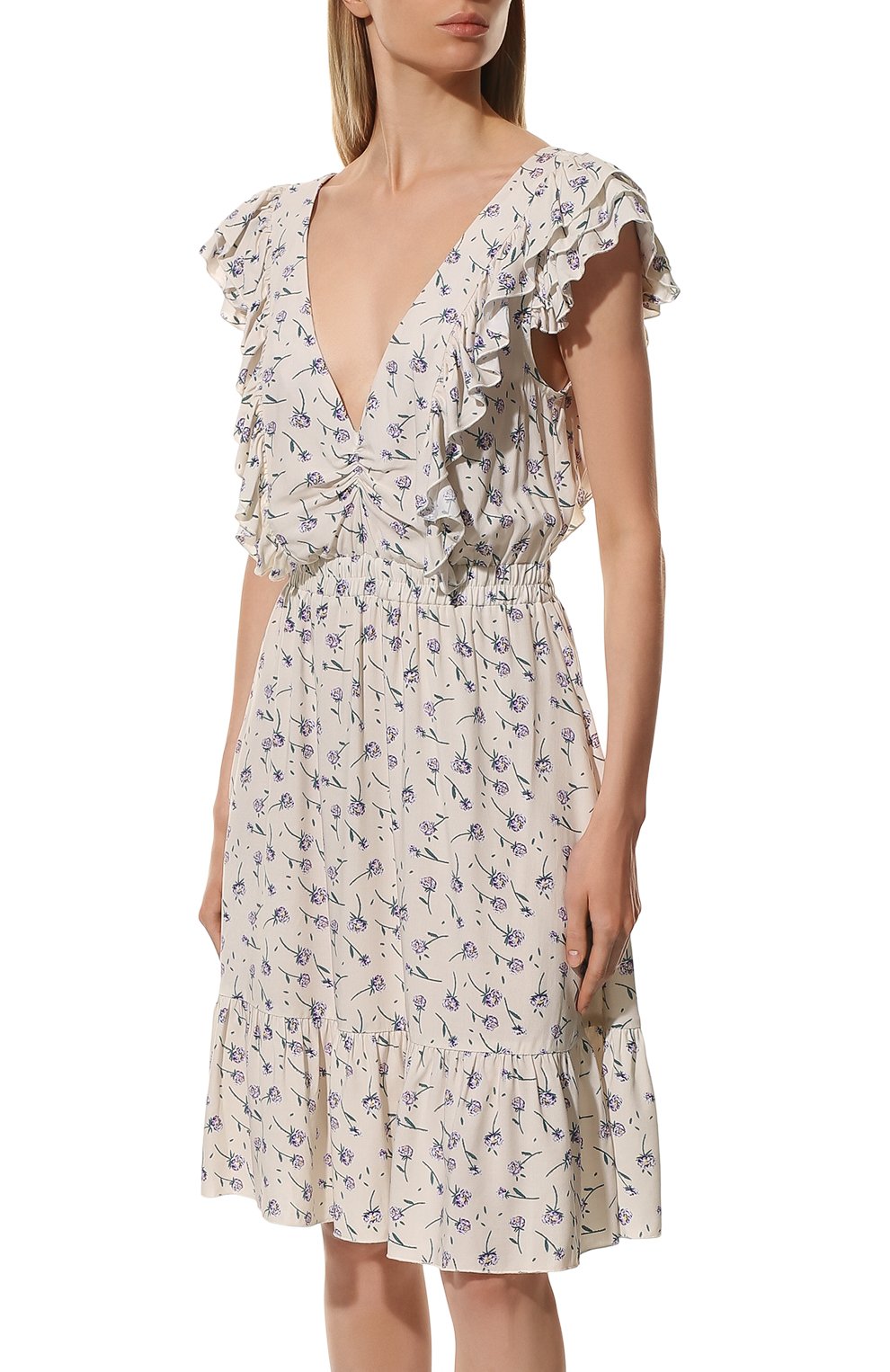 Платье из вискозы SEVEN LAB кремового цвета по цене 14700 руб., арт. DM1 floral milk, фото 3 Платье из вискозы SEVEN LAB, арт. DM1 floral milk, фото 3
