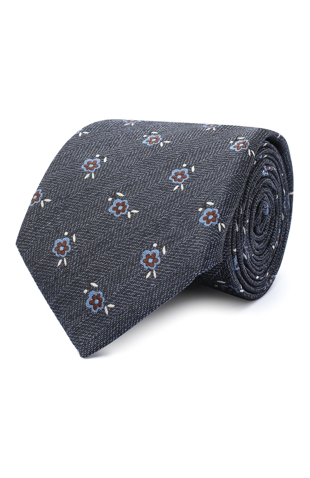 Шелковый галстук CANALI темно-синего цвета по цене 11650 руб., арт. 18/HJ02894, фото 1 Шелковый галстук CANALI, арт. 18/HJ02894, фото 1
