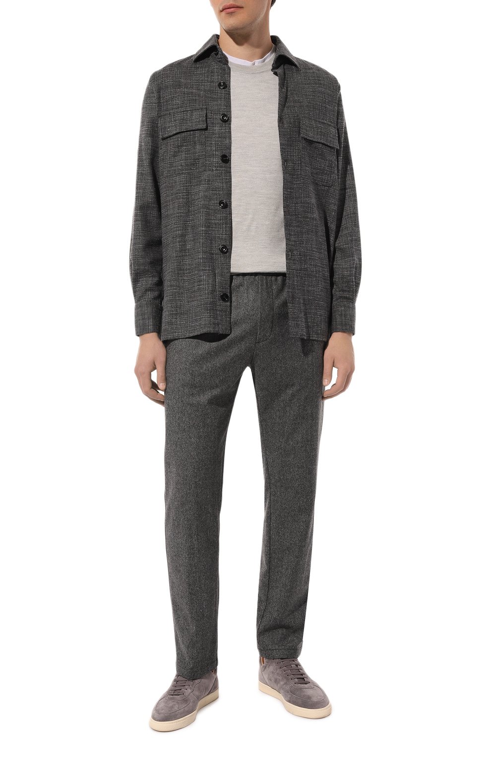 Рубашка из шерсти и шелка KITON темно-серого цвета по цене 99500 руб., арт. UMC016K0643C, фото 2 Рубашка из шерсти и шелка KITON, арт. UMC016K0643C, фото 2