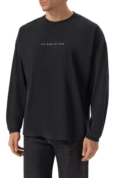 Хлопковый лонгслив VETEMENTS черного цвета по цене 81800 руб., арт. MH27LS198B, фото 4 Хлопковый лонгслив VETEMENTS, арт. MH27LS198B, фото 4