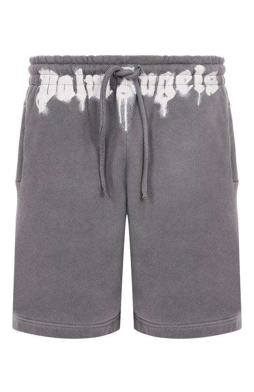 Хлопковые шорты Palm Angels PMCI019F25FLE001 Серый PMCI019F25FLE001