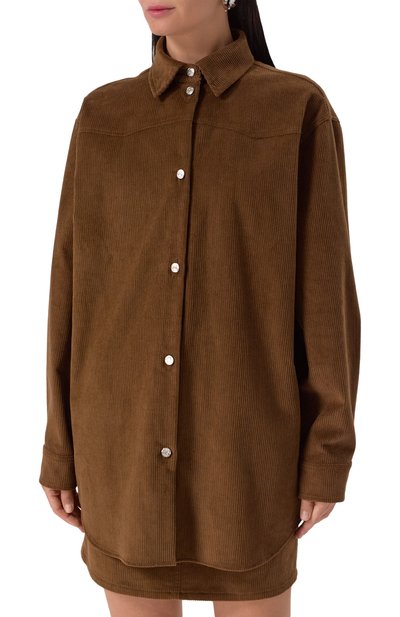 Вельветовая рубашка M05CH1NO JEANS коричневого цвета по цене 48350 руб., арт. V0201/8220, фото 3 Вельветовая рубашка M05CH1NO JEANS, арт. V0201/8220, фото 3