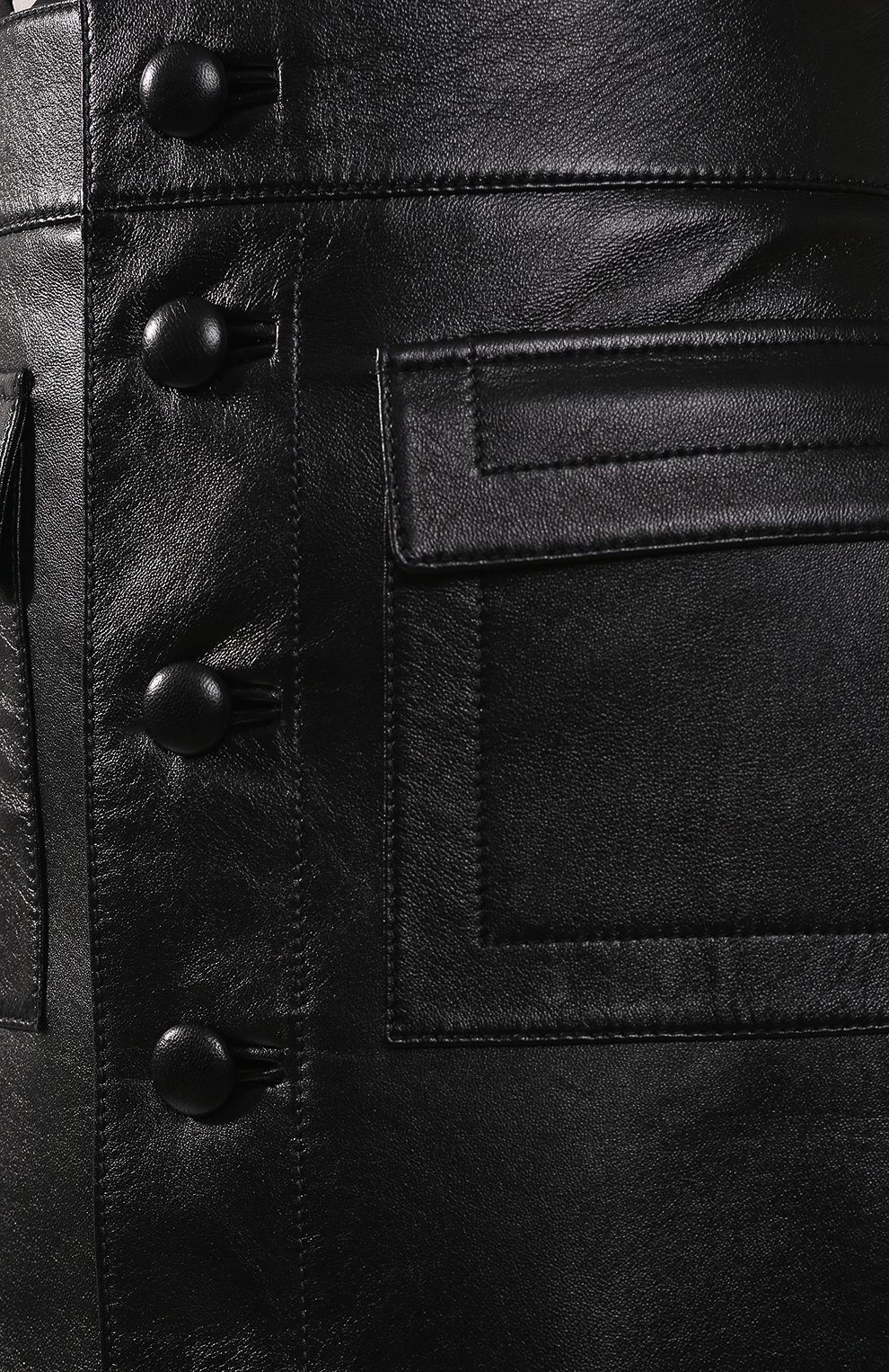 Кожаная юбка SAINT LAURENT черного цвета по цене 377000 руб., арт. 584940/YC2YY, фото 5 Кожаная юбка SAINT LAURENT, арт. 584940/YC2YY, фото 5