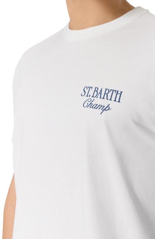 Хлопковая футболка MC2 Saint Barth STBM TSHIRT MAN/02250H Белый  STBM TSHIRT MAN/02250H Фото 5