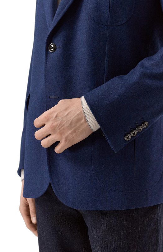 Шерстяной пиджак Stefano Ricci S1RF432SH3/W0002I_001 Синий  S1RF432SH3/W0002I_001 Фото 6