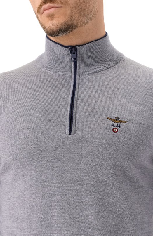 Шерстяной джемпер Aeronautica Militare MA1570UL00415 Серый  MA1570UL00415 Фото 5