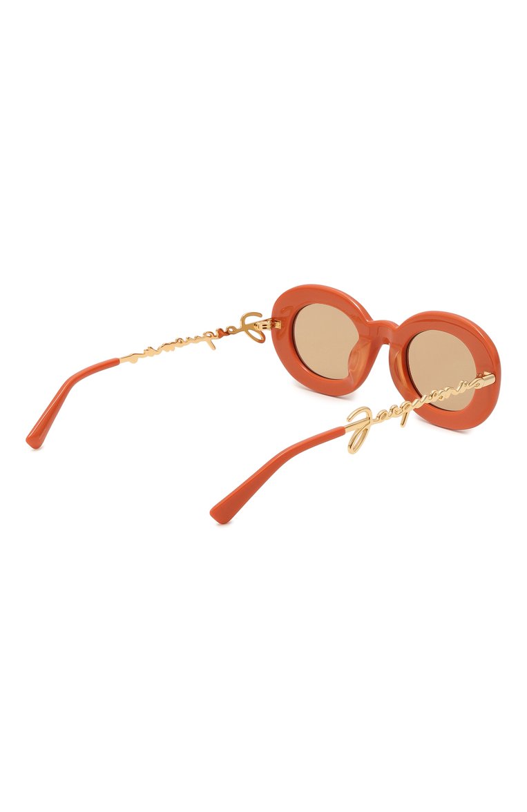 Женские солнце�защитные очки JACQUEMUS оранжевого цвета, арт. LES LUNETTES PRALU MULTI 0RANGE | Фото 4 (Материал: Пластик; Тип очков: С/з; Нос: Не проставлено; Региональные ограничения белый список (Axapta Mercury): Не проставлено; Очки форма: Овальные; Оптика Гендер: оптика-женское)
