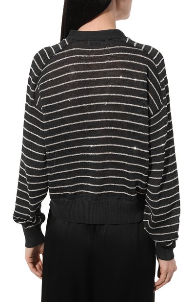 Хлопковый кардиган BRUNELLO CUCINELLI темно-серого цвета по цене 154000 руб., арт. M7876B1330, фото 4 Хлопковый кардиган BRUNELLO CUCINELLI, арт. M7876B1330, фото 4