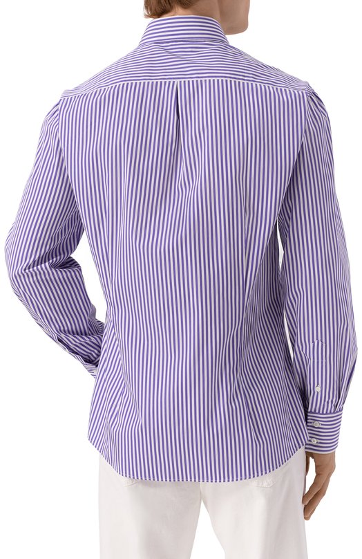 Хлопковая рубашка Brunello Cucinelli MY6501718 Фиолетовый  MY6501718 Фото 4