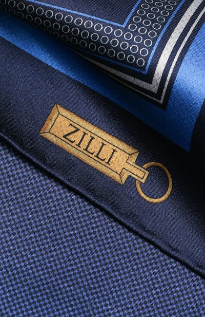 Шелковый платок ZILLI темно-синего цвета по цене 8995 руб., арт. 50192/HANDKERCHIEF, фото 2 Шелковый платок ZILLI, арт. 50192/HANDKERCHIEF, фото 2