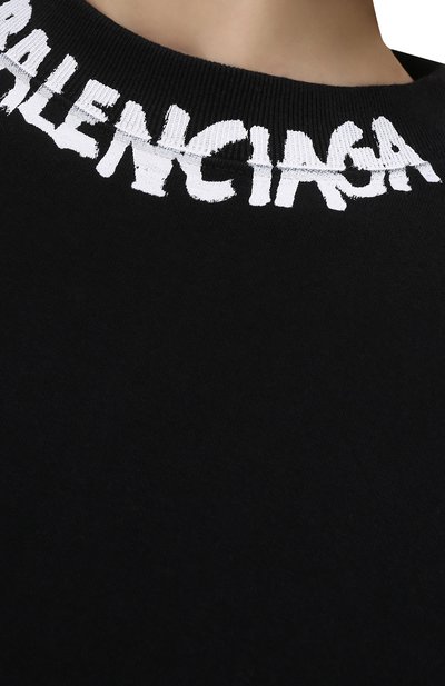 Хлопковый лонгслив BALENCIAGA черного цвета по цене 51950 руб., арт. 646222/TJV96, фото 5 Хлопковый лонгслив BALENCIAGA, арт. 646222/TJV96, фото 5