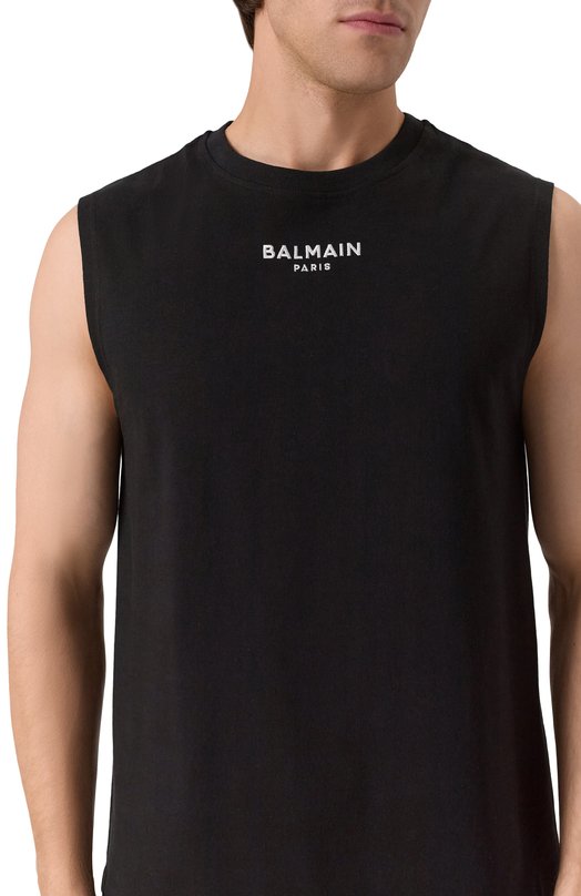 Хлопковая майка Balmain FH1EC025/BD10 Чёрный  FH1EC025/BD10 Фото 5