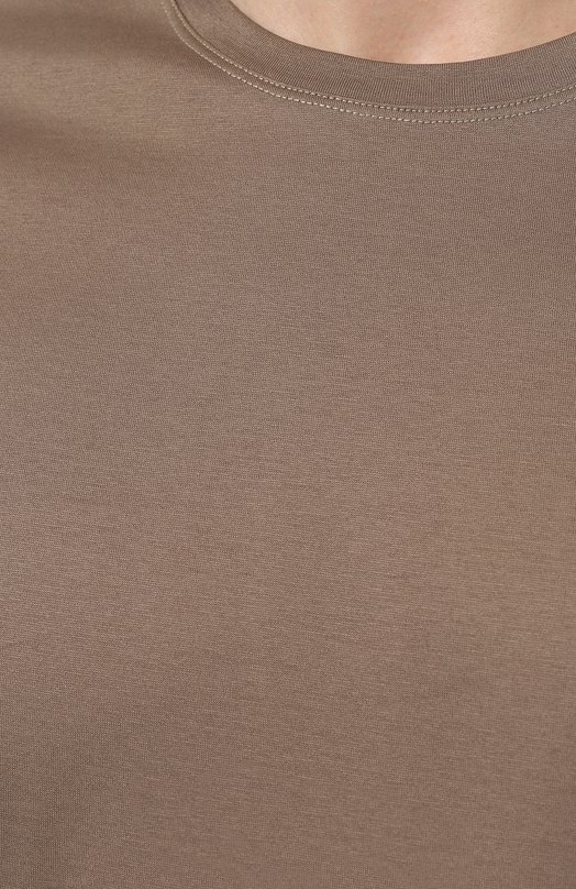 Хлопковая футболка Andrea Campagna TSMC/JERLUX Коричневый  TSMC/JERLUX Фото 5
