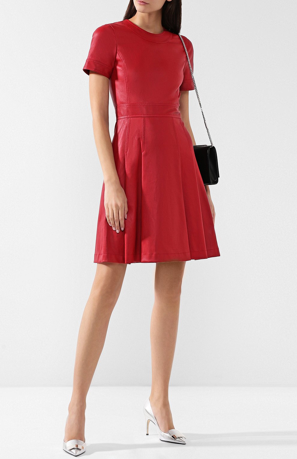 Кожаное мини-платье с круглым вырезом BOTTEGA VENETA, арт. 519949/VENV0, фото 2