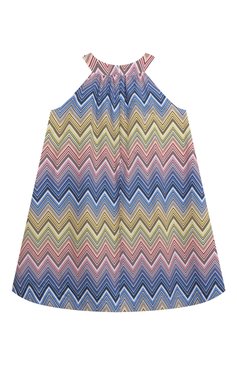 Детское хлопковый сарафан MISSONI разноцветного цвета, арт. MU1A82/P0388/4-10 | Фото 2 (Рукава: Короткие; Девочки Кросс-КТ: Сарафан-одежда; Материал сплава: Проставлено; Материал внешний: Хлопок; Драгоценные камни: Проставлено; Ростовка одежда: 8 лет | 128 см, 4 года | 104 см, 6 лет | 116 см, 10 - 11 лет | 140 - 146см)