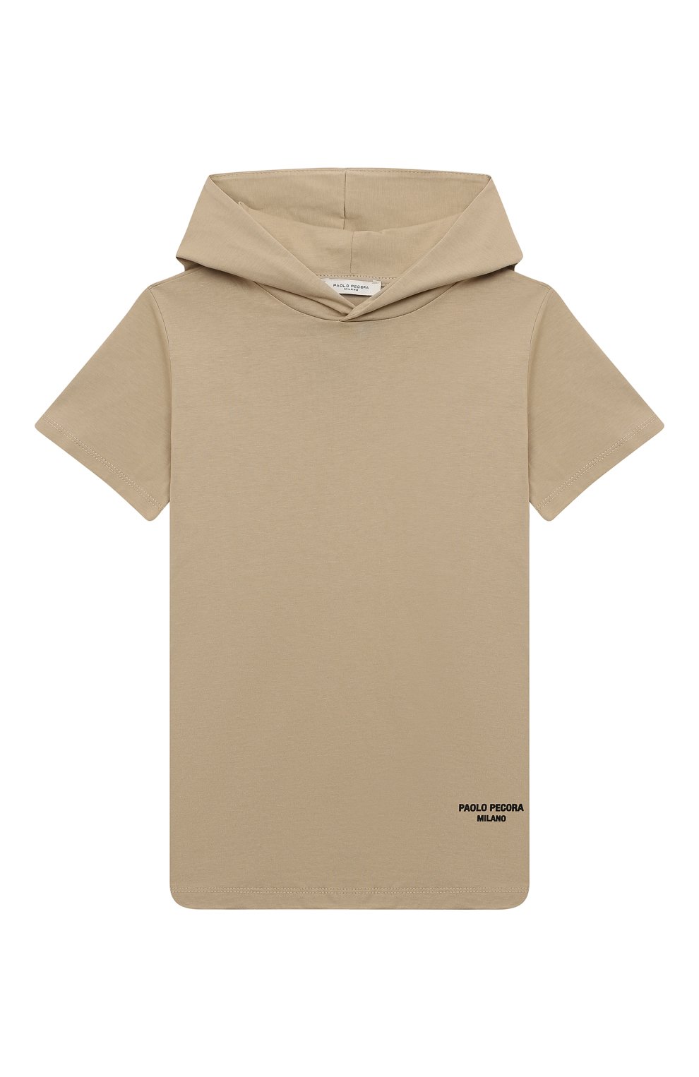 Хлопковая футболка PAOLO PECORA MILANO бежевого цвета по цене 8830 руб., арт. PP3362/14A-16A, фото 1 Хлопковая футболка PAOLO PECORA MILANO, арт. PP3362/14A-16A, фото 1