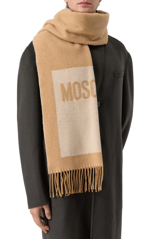 Шерстяной шарф Moschino 50239/M5857 Бежевый  50239/M5857 Фото 2