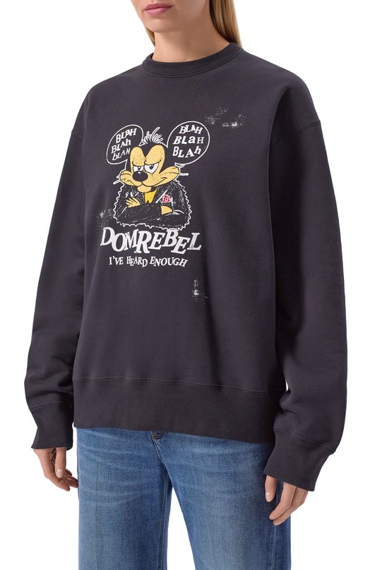 Хлопковый свитшот DOMREBEL BLABLA/SWEATSHIRT Чёрный  BLABLA/SWEATSHIRT Фото 3