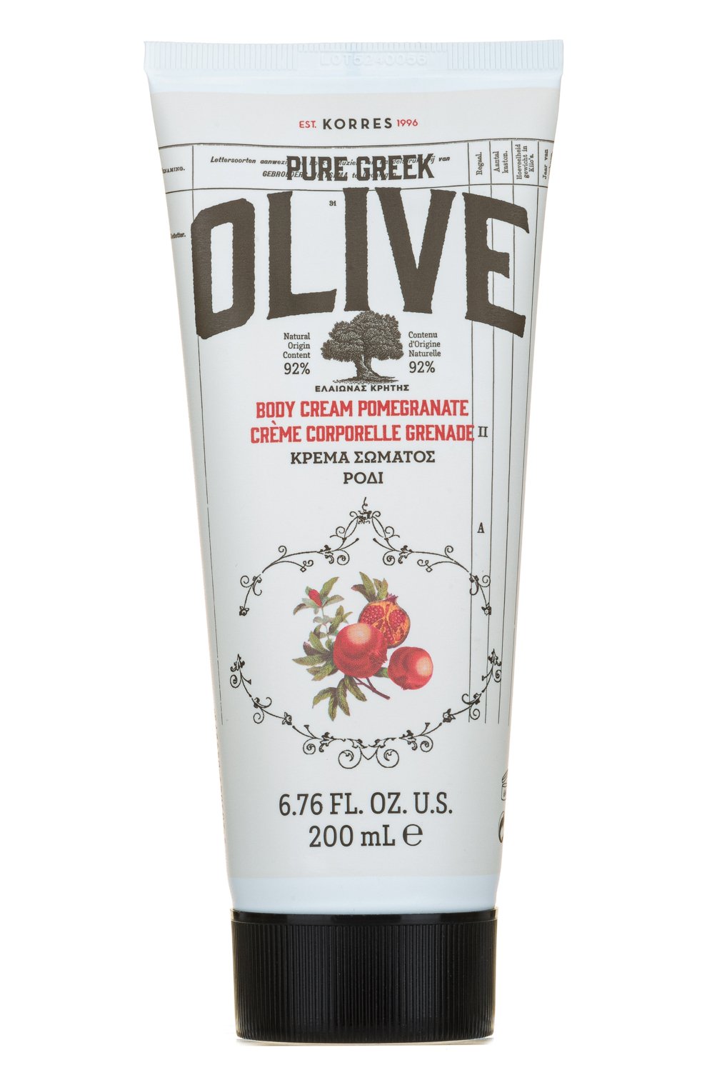 Крем для тела с гранатом (200ml) KORRES бесцветного цвета по цене 2190 руб., арт. 5203069089275, фото 1 Крем для тела с гранатом (200ml) KORRES, арт. 5203069089275, фото 1