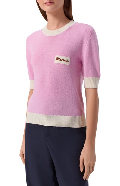 Шерстяной пуловер MARNI розового цвета по цене 79650 руб., арт. GCMD0644EQ/UFH602, фото 3 Шерстяной пуловер MARNI, арт. GCMD0644EQ/UFH602, фото 3