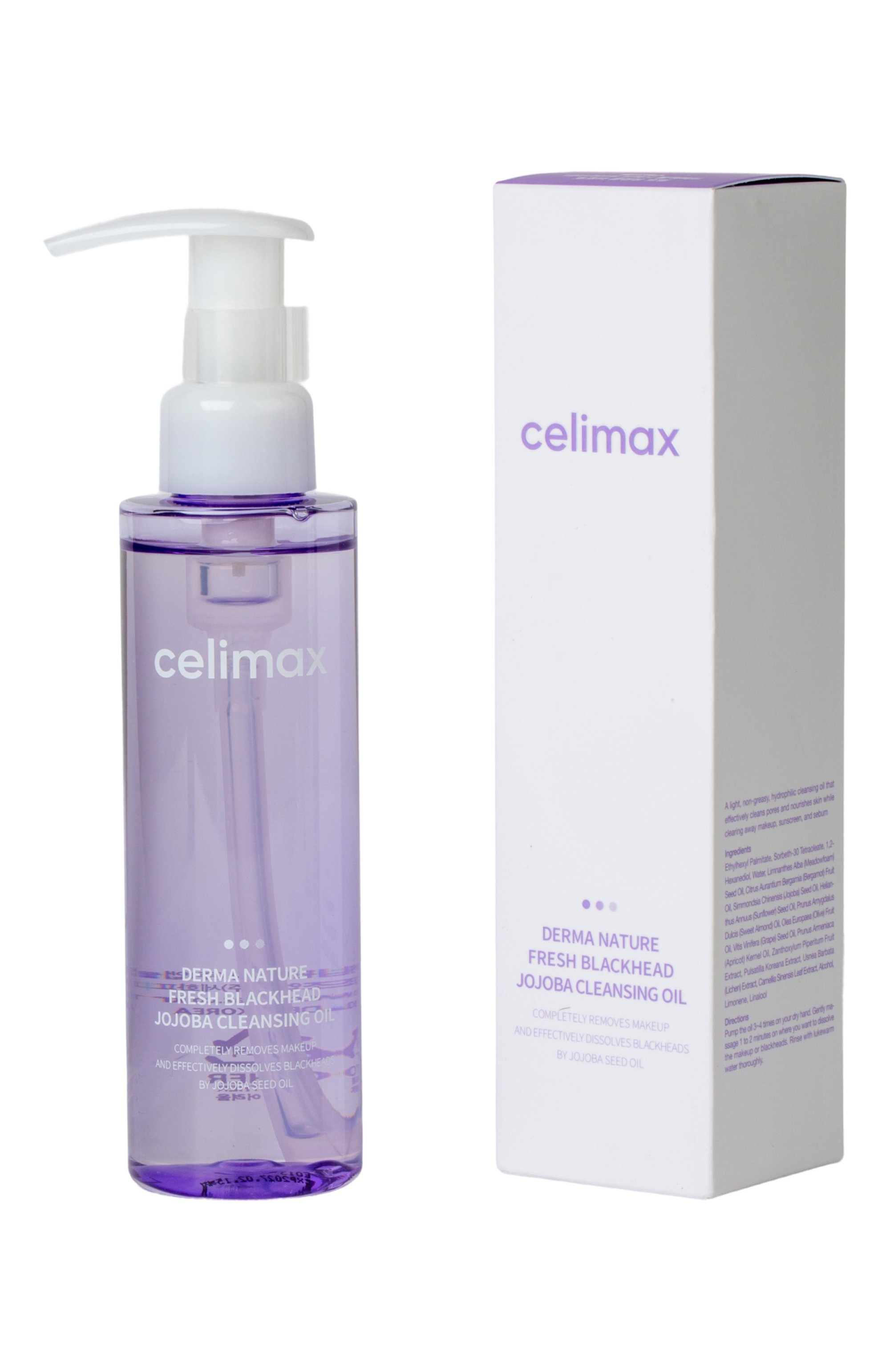 Гидрофильное масло derma nature fresh blackhead jojoba cleansing oil (150ml) CELIMAX бесцветного цвета по цене 2850 руб., арт. 8806050298525, фото 2 Гидрофильное масло derma nature fresh blackhead jojoba cleansing oil (150ml) CELIMAX, арт. 8806050298525, фото 2