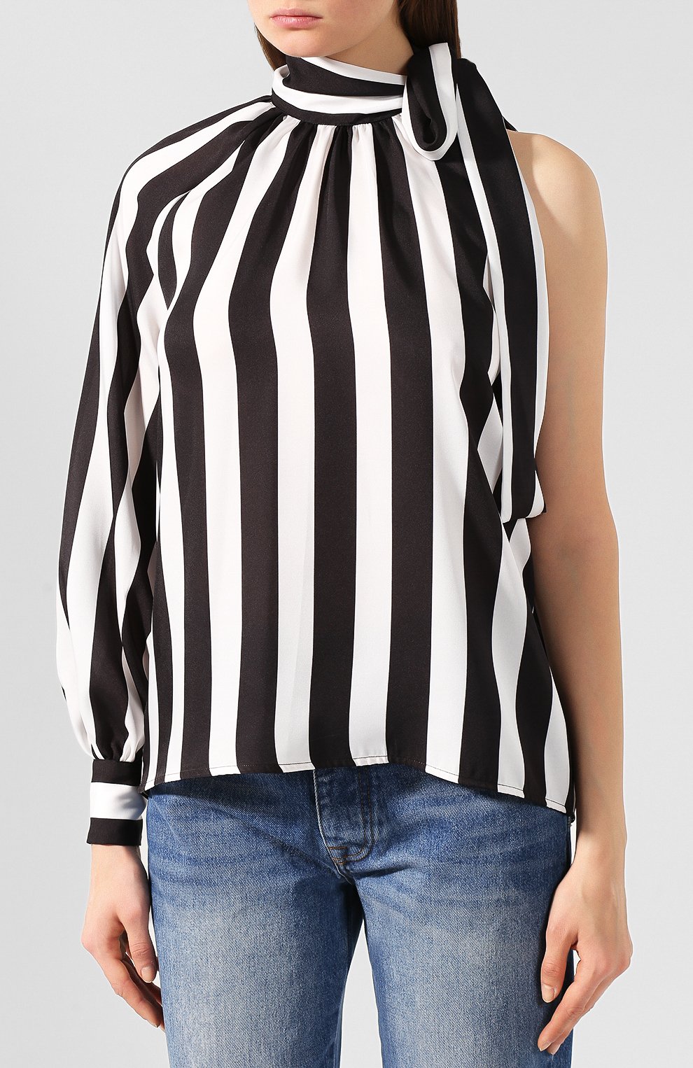 Блузка в полоску MSGM черно-белого цвета по цене 38650 руб., арт. 2742MDM118 195853, фото 3 Блузка в полоску MSGM, арт. 2742MDM118 195853, фото 3