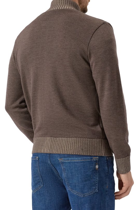 Шерстяной кардиган Paul&Shark 15311205 Коричневый  15311205 Фото 4