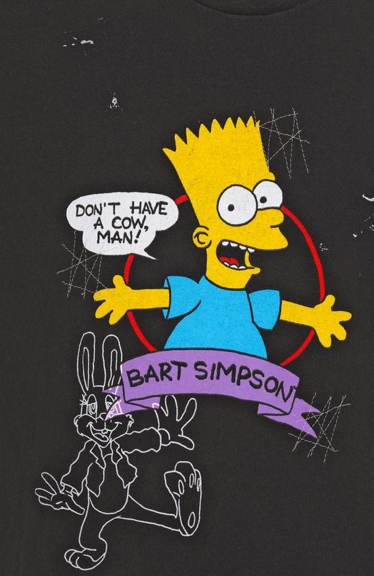 Хлопковая футболка DOMREBEL VTG BART SS25/T-SHIRT Чёрный  VTG BART SS25/T-SHIRT Фото 6