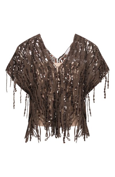 Хлопковый топ с отделкой пайетками BRUNELLO CUCINELLI, арт. M38R18602, фото 1