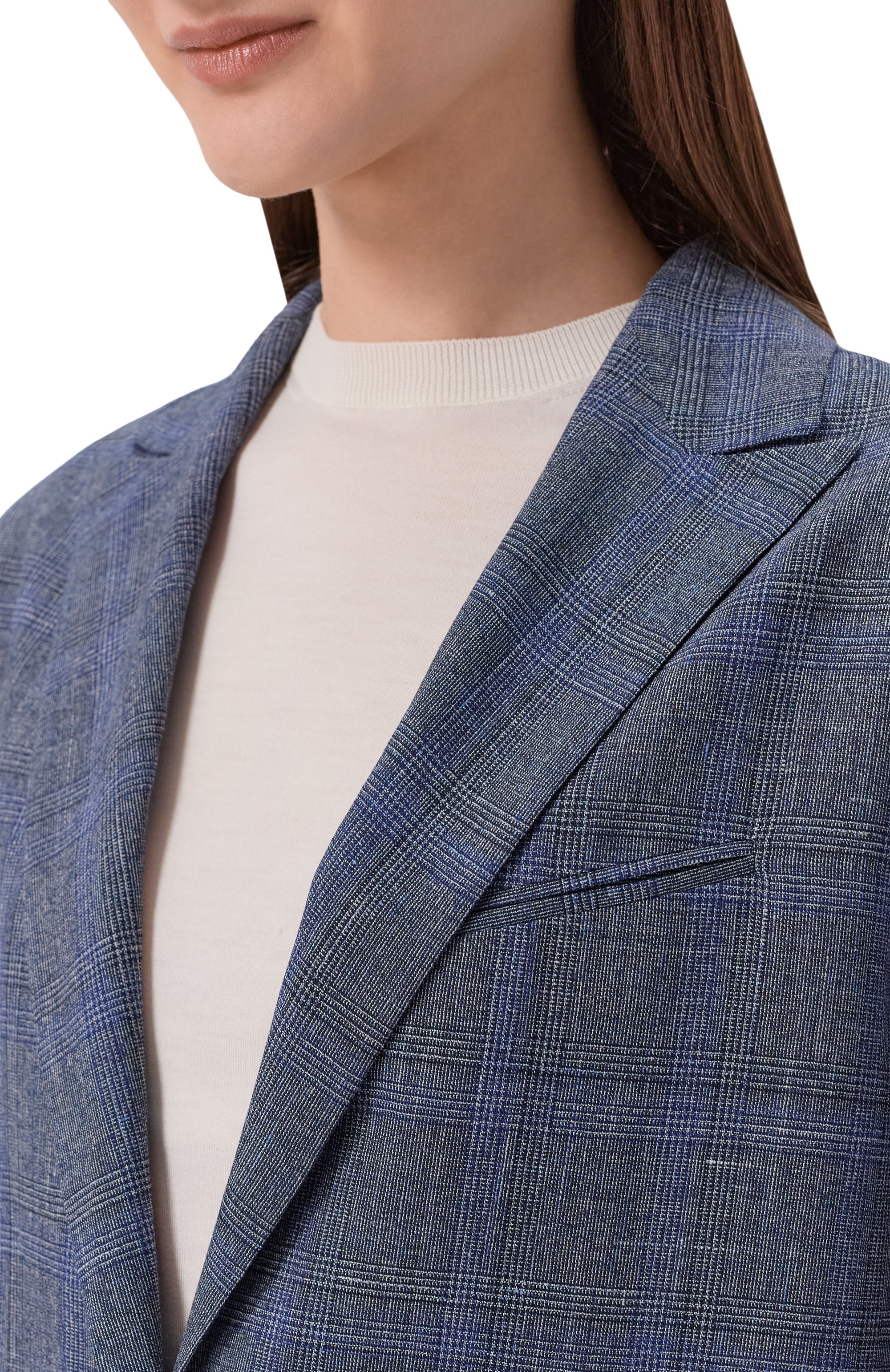 Жакет из шерсти и шелка KITON синего цвета по цене 580500 руб., арт. D53502K0944G, фото 5 Жакет из шерсти и шелка KITON, арт. D53502K0944G, фото 5