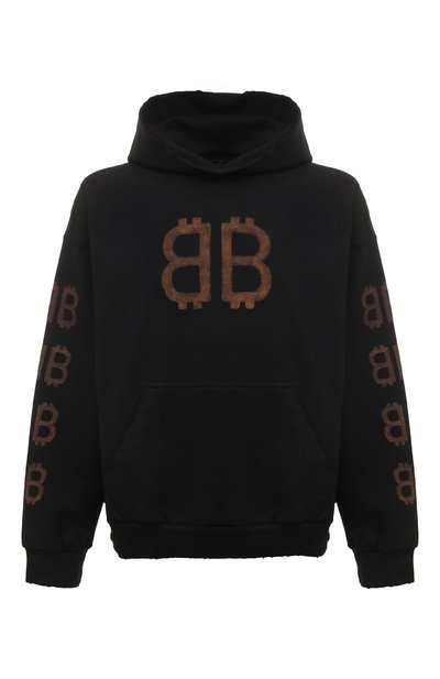 Мужской хлопковое худи BALENCIAGA, арт. 742603/T0VN7