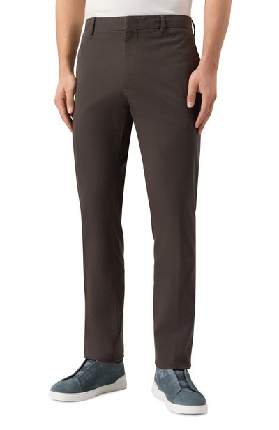 Хлопковые брюки ZEGNA, арт. TR00/UEI17A8/BR0WN, фото 3