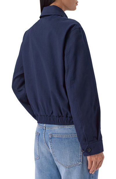 Хлопковый бомбер SPORTY AND RICH темно-синего цвета по цене 43600 руб., арт. 0W02876243BL106, фото 4 Хлопковый бомбер SPORTY AND RICH, арт. 0W02876243BL106, фото 4