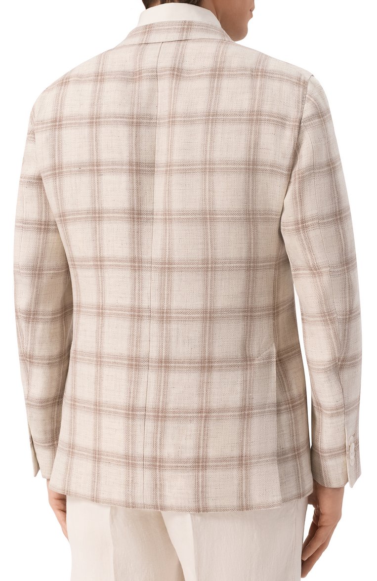 Пиджак изо льна и шерсти LUIGI BIANCHI, арт. 2403/52077, фото 6